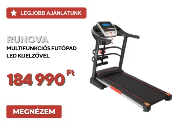 Futópad Led kijelzővel Runova Max 120 kg, 2,5 LE, 15 Km/h, dőlésszög 0-15%