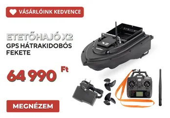 Etetőhajó X2 GPS hátrakidobós fekete