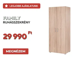Family ruhásszekrény 74x182 cm sonoma tölgy