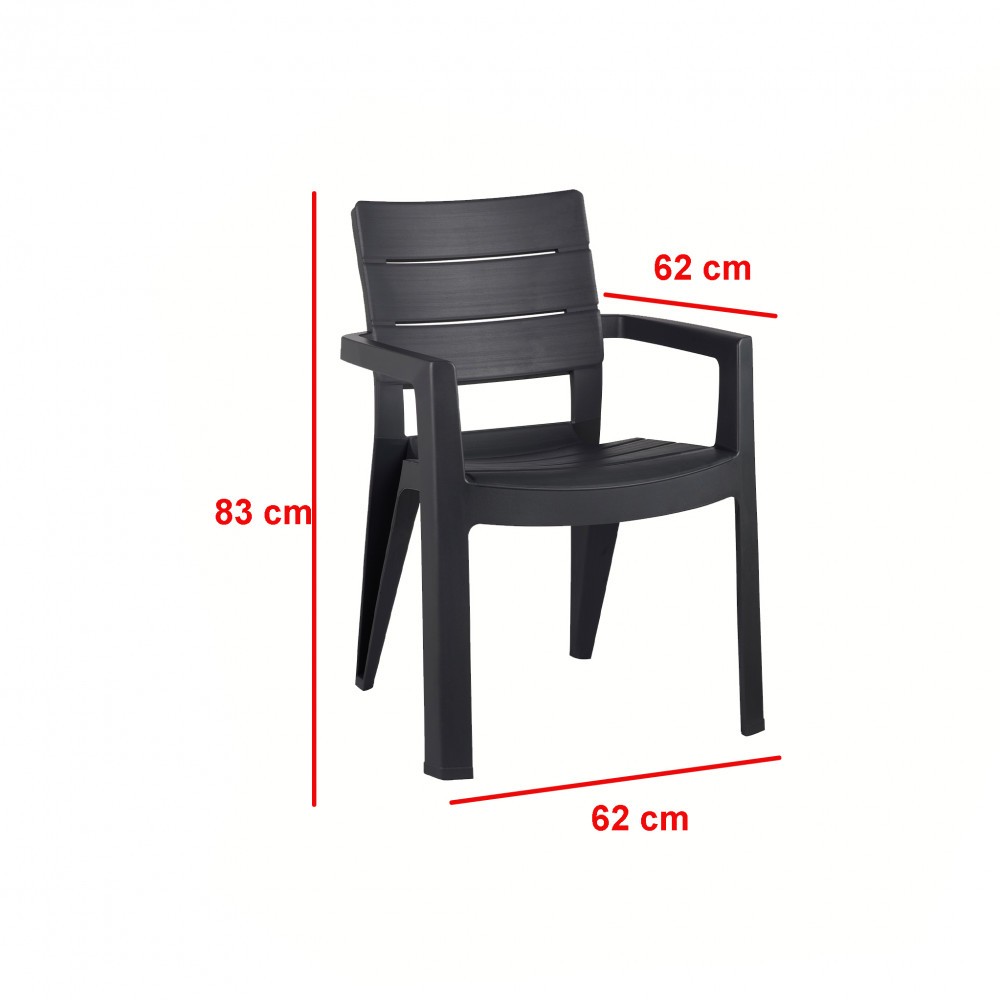 Fubiza 4+1 kerti bútor garnitúra szett | Homelux Curver Fubiza 4+1 kerti bútor garnitúra szett grafit színben