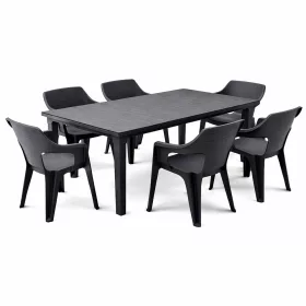 Elina 6+1 kerti bútor garnitúra szett grafit