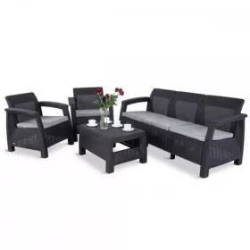 Corfu Love duo kerti bútor garnitúra szett grafit színben