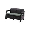 Corfu love seat, grafit színben, világos szürke párnával