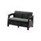 Corfu love seat, grafit színben, világos szürke párnával