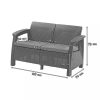 Corfu love seat, cappuccino színben, homok párnával