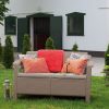 Corfu love seat, cappuccino színben, homok párnával