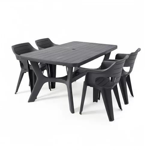 Natalie 4+1 kerti bútor garnitúra szett grafit