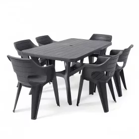Natalie 6+1 kerti bútor garnitúra szett grafit