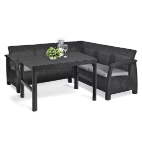 Corfu relax sarokgarnitúra lyon asztallal grafit