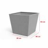 Beton szögletes műanyag virágcserép 48 cm világosszürke