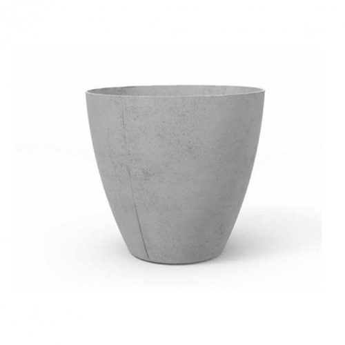 Beton kerek műanyag virágcserép 40 cm világosszürke