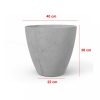 Beton kerek műanyag virágcserép 40 cm világosszürke