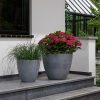 Beton kerek műanyag virágcserép 40 cm világosszürke