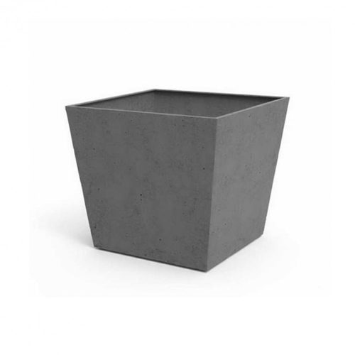 Beton szögletes műanyag virágcserép 48 cm sötétszürke