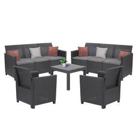 Claire VI 8 személyes kerti bútor garnitúra orlando asztallal grafit