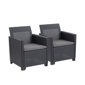 Claire duo műrattan kerti fotel grafit