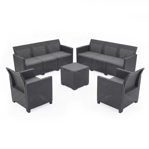 Claire 8 személyes kerti bútor garnitúra grafit