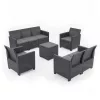 Claire V 7 személyes kerti bútor garnitúra vigo tárolós asztallal grafit