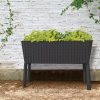 Splendor megemelt műanyag kerti virágláda 120l fonott rattan antracit
