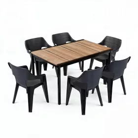 Ravello 6+1 kerti bútor garnitúra szett kőris-fekete