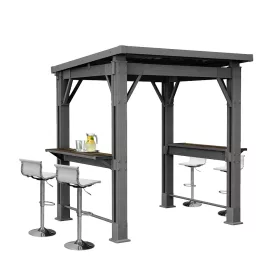 Kerti grill pavilon, pulttal, tetővel grafit