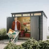 Signature pent 9x7 műanyag kerti ház viharszürke