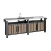 Decocoat unity chef műanyag kerti grill asztal 415l kőrisfa