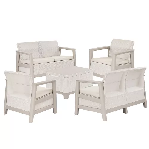 Scandi Box max linea duo kerti bútor szett jute tárolós asztallal