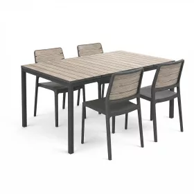 Porto Nova 160 4+1 kerti bútor garnitúra szett kőris-grafit
