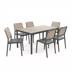 Porto Nova 160 6+1 kerti bútor garnitúra szett kőris-grafit