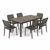 Porto Nova 160 6+1 kerti bútor garnitúra szett dió-grafit