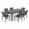 Porto Nova 160 6+1 kerti bútor garnitúra szett dió-grafit