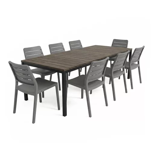 Porto Nova Prime 200 8+1 kerti bútor garnitúra szett dió-grafit