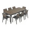 Porto Nova 200 8+1 kerti bútor garnitúra szett dió-grafit