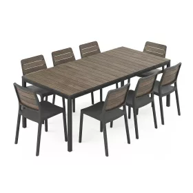 Porto Nova 200 8+1 kerti bútor garnitúra szett dió-grafit