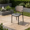 Porto kartámaszos műanyag kerti szék dió-grafit