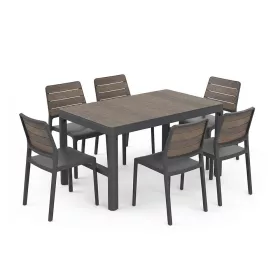 Deco Lyon 6+1 kerti bútor garnitúra szett dió-grafit