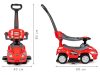 Ride-on autó tolóautó 3 az 1-ben deluxe fogantyúval és zenélő panellel piros
