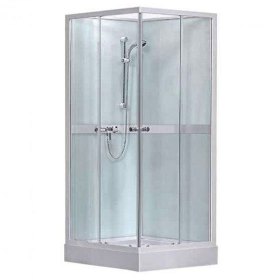 Simple Square szögletes, üveg hátfalas zuhanykabin zuhanytálcával