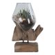 San Marino vízcsepp asztali dekoráció, teak fa/üveg, 25 cm