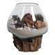 San Marino vízcsepp asztali dekoráció, teak fa/üveg, 20 cm