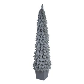   Zakopane műfenyő Super Slim 120 cm cserépben behavazott hatású
