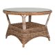 Larisa kerti asztal, kubu rattan, üveg, szürke 120x77 cm