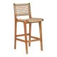 Derby bárszék, teak fa/polyrattan, natúr
