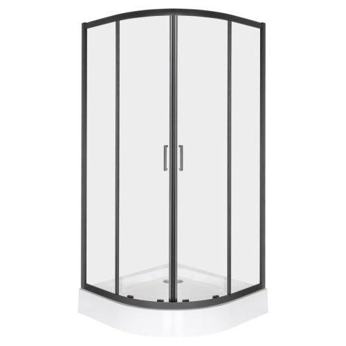 Aruba 90 fekete íves zuhanykabin Alan tálcával