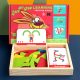 Mágneses tangram fajáték angol kártyákkal, közép szint