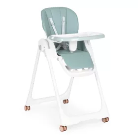   Etetőszék állítható magasság eco-bőr pántok dupla tálca zöld