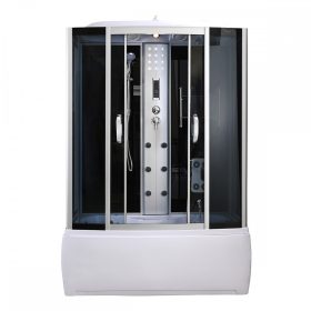   Emilia 85x150 cm hidromasszázs kádkabin elektronikával Black