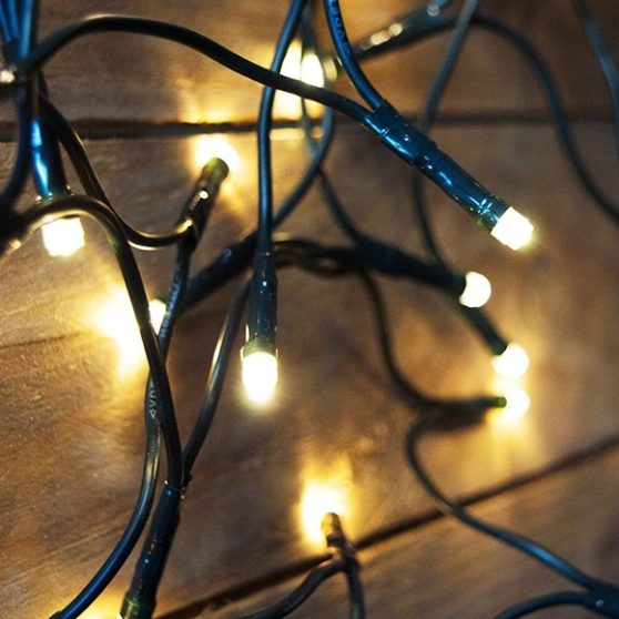 LED meleg fehér fényfüzér karácsonyfára