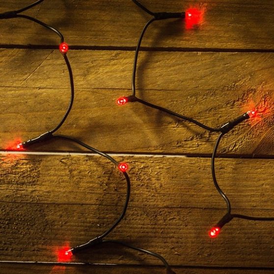 LED piros fényfüzér karácsonyfára